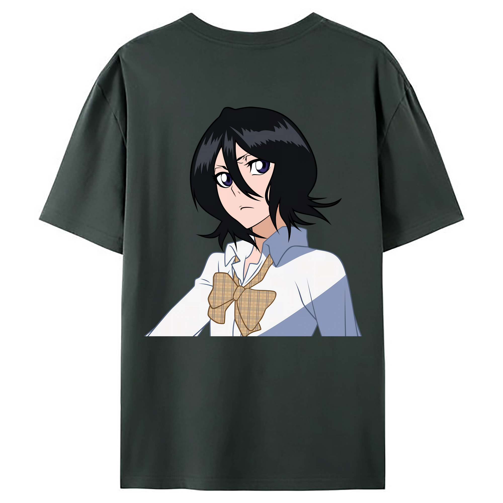 （画像用） ブリーチ 朽木ルキア BLEACH Kuchiki Rukia 綿100％ メンズ半袖Tシャツ（バックプリント） 通気性